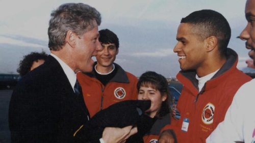 President Bill Clinton with a City Year staff member