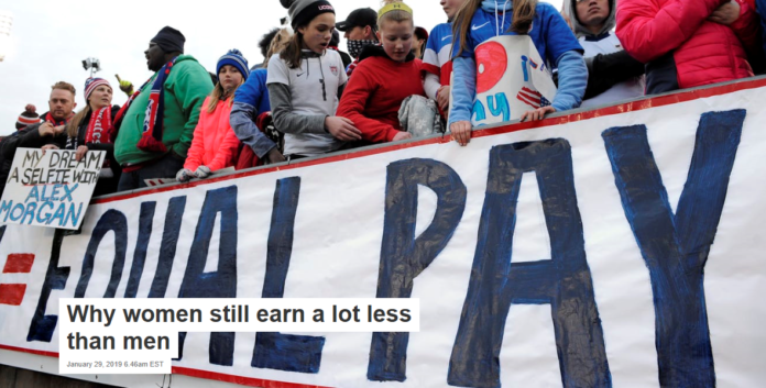 Women earn less than men in most occupations, including soccer. AP Photo/Jessica Hill