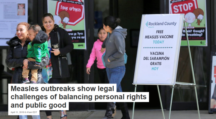 Measles outbreaks show legal challenges of balancing personal rights and public good