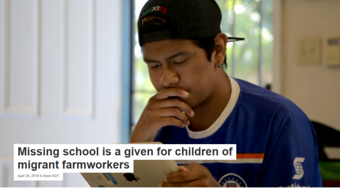 Missing school is a given for children of migrant farmworker