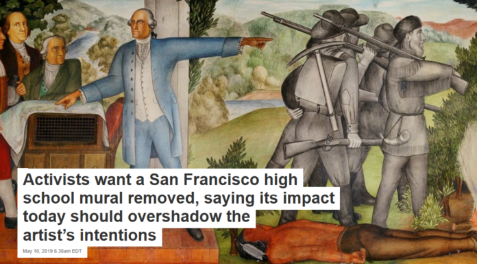 Activists want a San Francisco high school mural removed, saying its impact today should overshadow the artist’s intentions