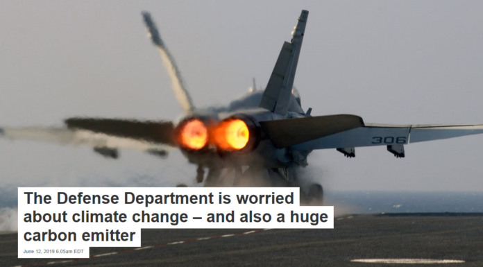 The Defense Department is worried about climate change – and also a huge carbon emitter