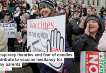 Conspiracy theories and fear of needles contribute to vaccine hesitancy for many parents