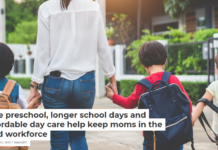 Free preschool, longer school days and affordable day care help keep moms in the paid workforce