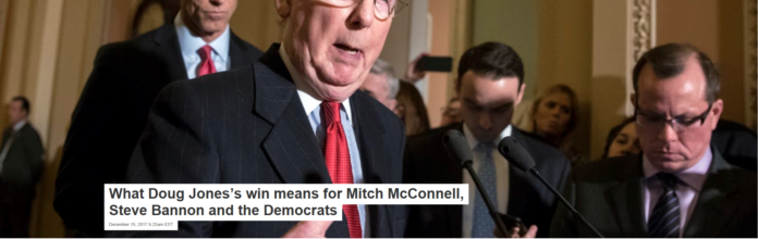 Senate Majority Leader Mitch McConnell calls for Roy Moore to step aside. He later said “let the voters decide.” AP Photo/J. Scott Applewhite