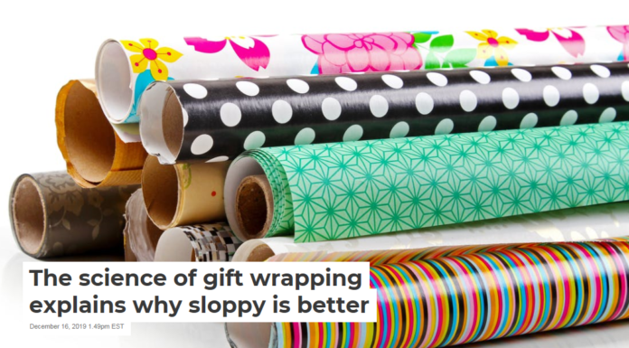 The science of gift wrapping explains why sloppy is better