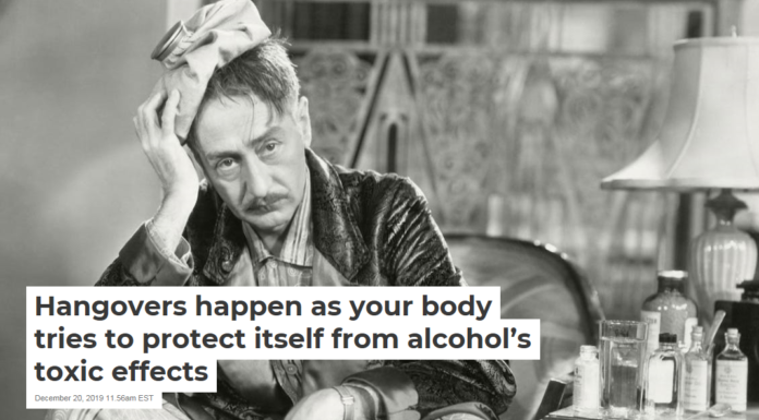 Hangovers happen as your body tries to protect itself from alcohol’s toxic effects