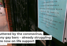 Shuttered by the coronavirus, many gay bars – already struggling – are now on life support