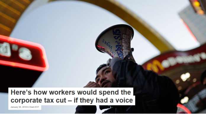 Here’s how workers would spend the corporate tax cut – if they had a voice