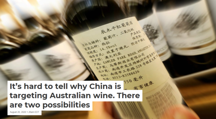 It’s hard to tell why China is targeting Australian wine. There are two possibilities