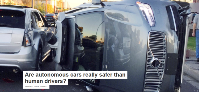 A key factor is how well people and machines can avoid crashes. Tempe Police Department via AP