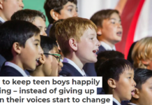 How to keep teen boys happily singing – instead of giving up when their voices start to change