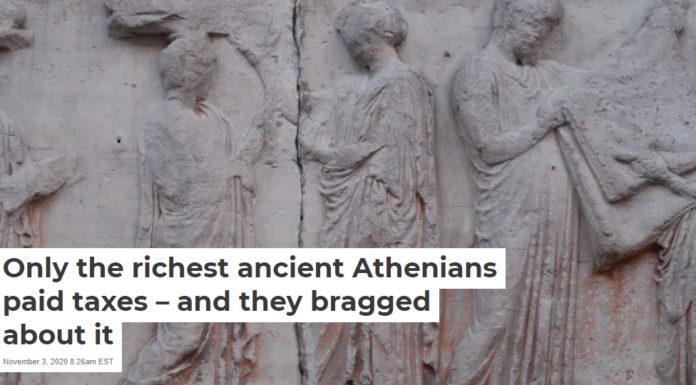 Only the richest ancient Athenians paid taxes – and they bragged about it