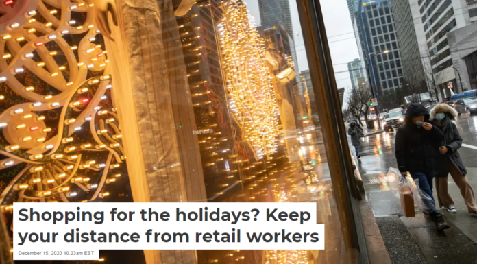 Shopping for the holidays? Keep your distance from retail workers