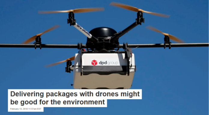 Delivering packages with drones might be good for the environment