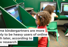 Some kindergartners are more likely to be heavy users of online tech later, according to new research