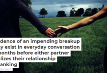 Evidence of an impending breakup may exist in everyday conversation – months before either partner realizes their relationship is tanking