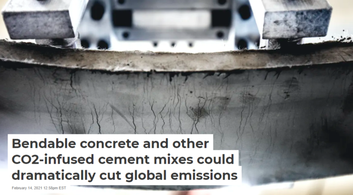 Bendable concrete and other CO2-infused cement mixes could dramatically cut global emissions