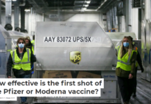 How effective is the first shot of the Pfizer or Moderna vaccine?