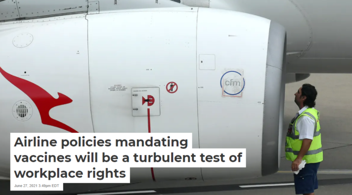 Airline policies mandating vaccines will be a turbulent test of workplace rights