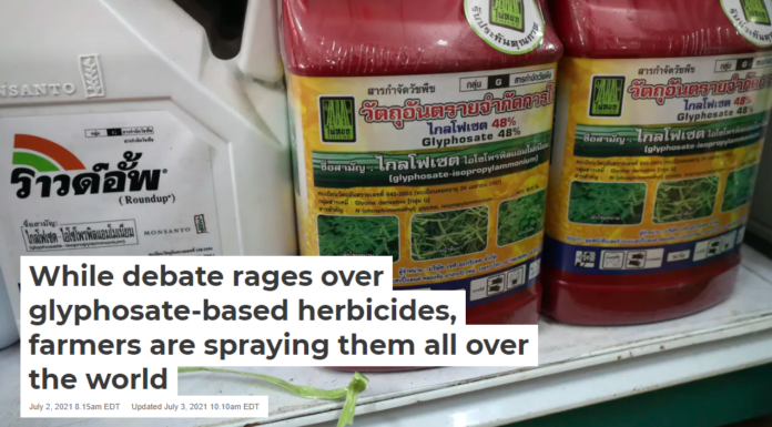 While debate rages over glyphosate-based herbicides, farmers are spraying them all over the world