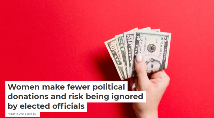 Women make fewer political donations and risk being ignored by elected officials