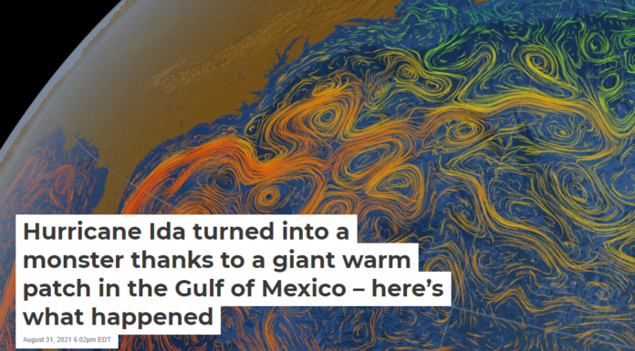 Hurricane Ida turned into a monster thanks to a giant warm patch in the Gulf of Mexico – here’s what happened