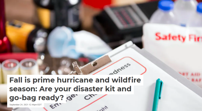 Fall is prime hurricane and wildfire season: Are your disaster kit and go-bag ready?
