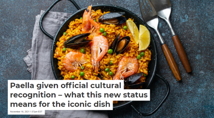 Paella given official cultural recognition – what this new status means for the iconic dish