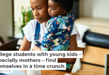 College students with young kids – especially mothers – find themselves in a time crunch