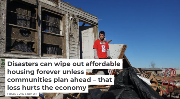 Disasters can wipe out affordable housing forever unless communities plan ahead – that loss hurts the economy