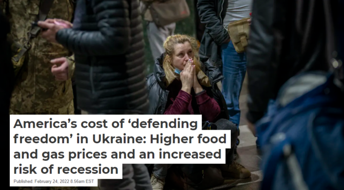 America’s cost of ‘defending freedom’ in Ukraine: Higher food and gas prices and an increased risk of recession