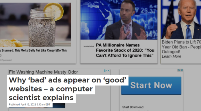Why ‘bad’ ads appear on ‘good’ websites – a computer scientist explains
