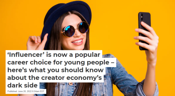 ‘Influencer’ is now a popular career choice for young people – here’s what you should know about the creator economy’s dark side