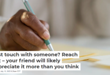 Lost touch with someone? Reach out – your friend will likely appreciate it more than you think