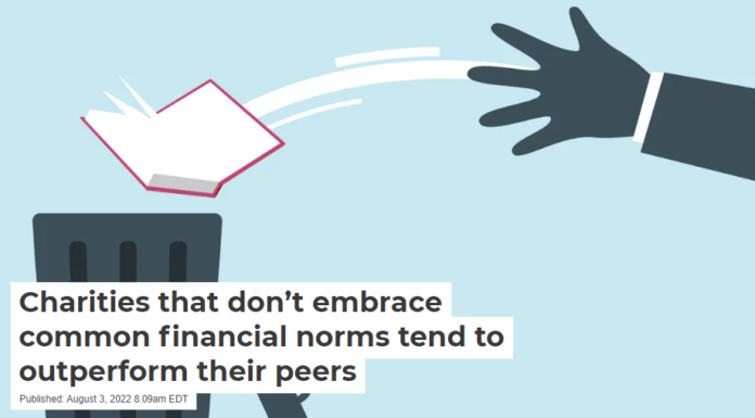 Charities that don’t embrace common financial norms tend to outperform their peers