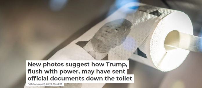 There’s new evidence that, if confirmed, shows how former President Donald Trump flushed public documents down the toilet. Photo by Frank Rumpenhorst/picture alliance via Getty Images