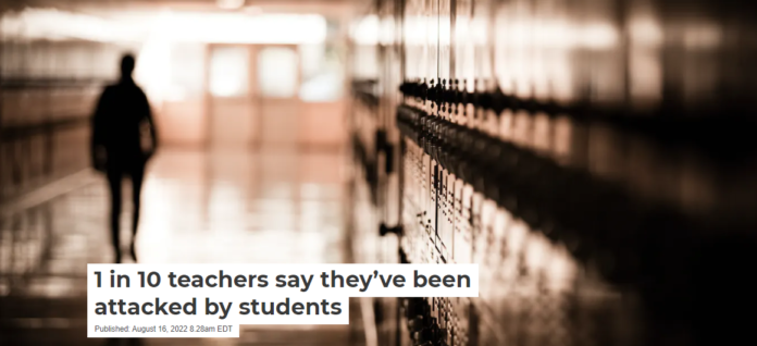 Physical assaults against educators are on the rise. Hal Bergman Photography via Getty Images