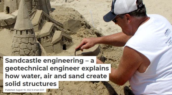 Sandcastle engineering – a geotechnical engineer explains how water, air and sand create solid structures