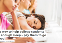 One way to help college students get enough sleep – pay them to go to bed