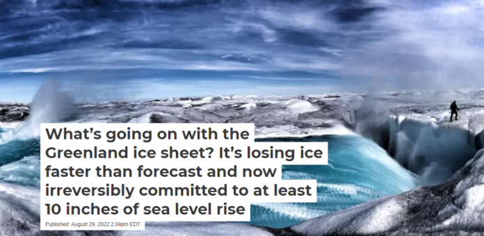 A turbulent melt-river pours a million tons of water a day into a moulin, where it flows down through the ice to ultimately reach the ocean. Ted Giffords