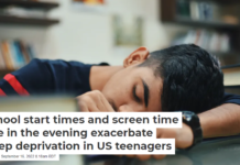 School start times and screen time late in the evening exacerbate sleep deprivation in US teenagers