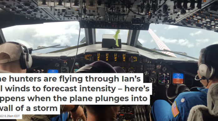 Hurricane hunters are flying through Ian’s powerful winds to forecast intensity – here’s what happens when the plane plunges into the eyewall of a storm