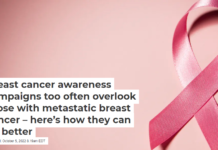 Breast cancer awareness campaigns too often overlook those with metastatic breast cancer – here’s how they can do better