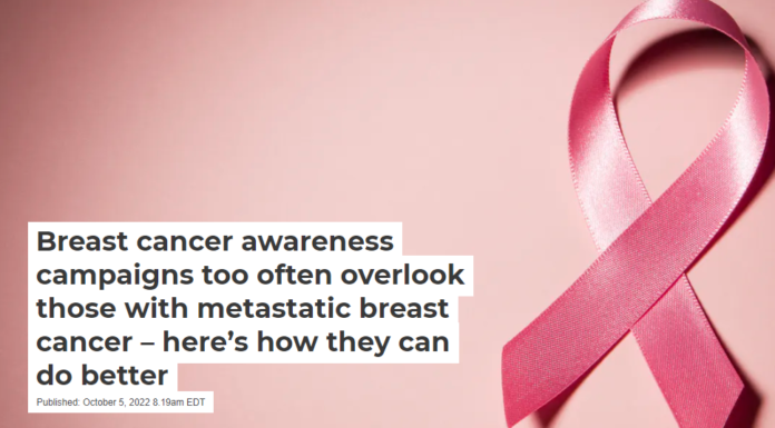 Breast cancer awareness campaigns too often overlook those with metastatic breast cancer – here’s how they can do better
