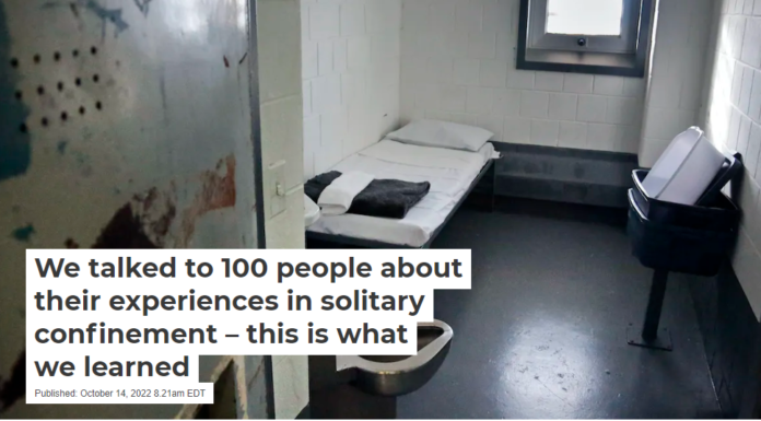 We talked to 100 people about their experiences in solitary confinement – this is what we learned