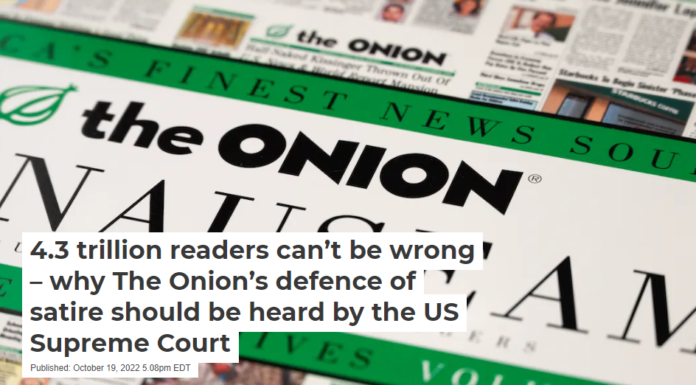 4.3 trillion readers can’t be wrong – why The Onion’s defence of satire should be heard by the US Supreme Court