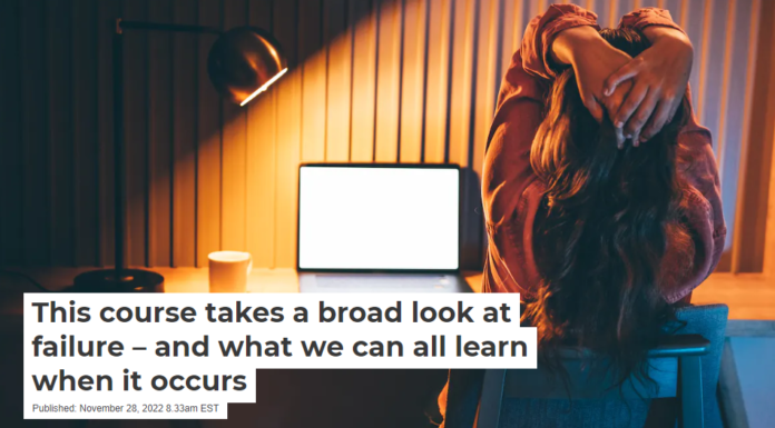 This course takes a broad look at failure – and what we can all learn when it occurs