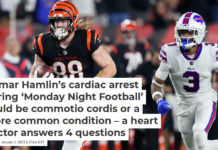 Damar Hamlin’s cardiac arrest during ‘Monday Night Football’ could be commotio cordis or a more common condition – a heart doctor answers 4 questions