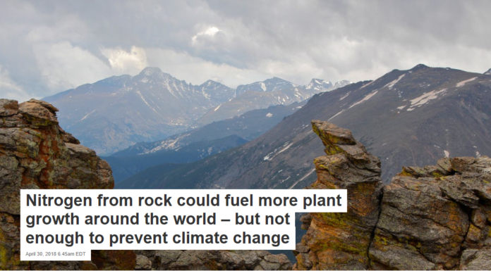 Nitrogen from rock could fuel more plant growth around the world – but not enough to prevent climate change